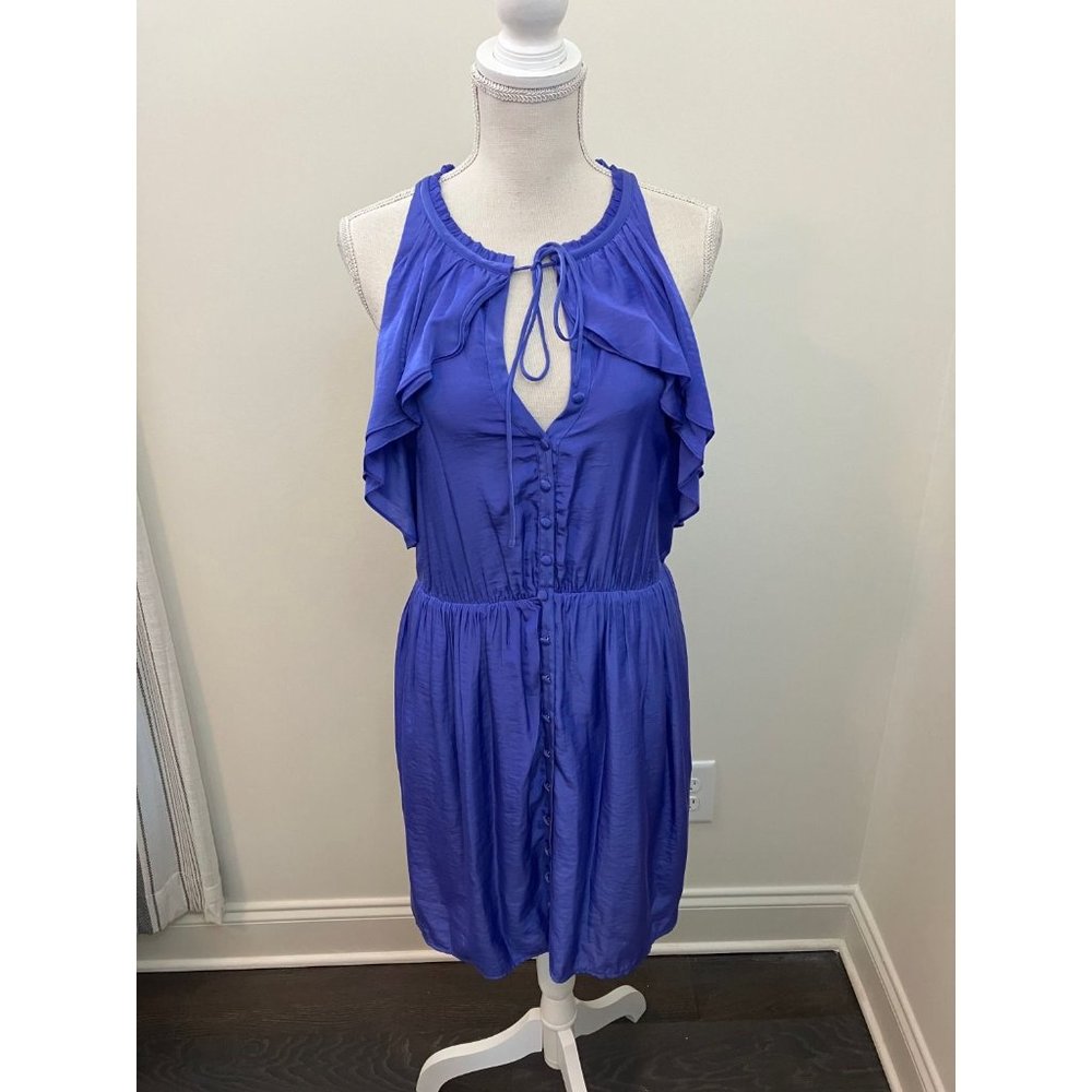Seduce Purple Sleeveless Dress Flutter Sleeves Size 4